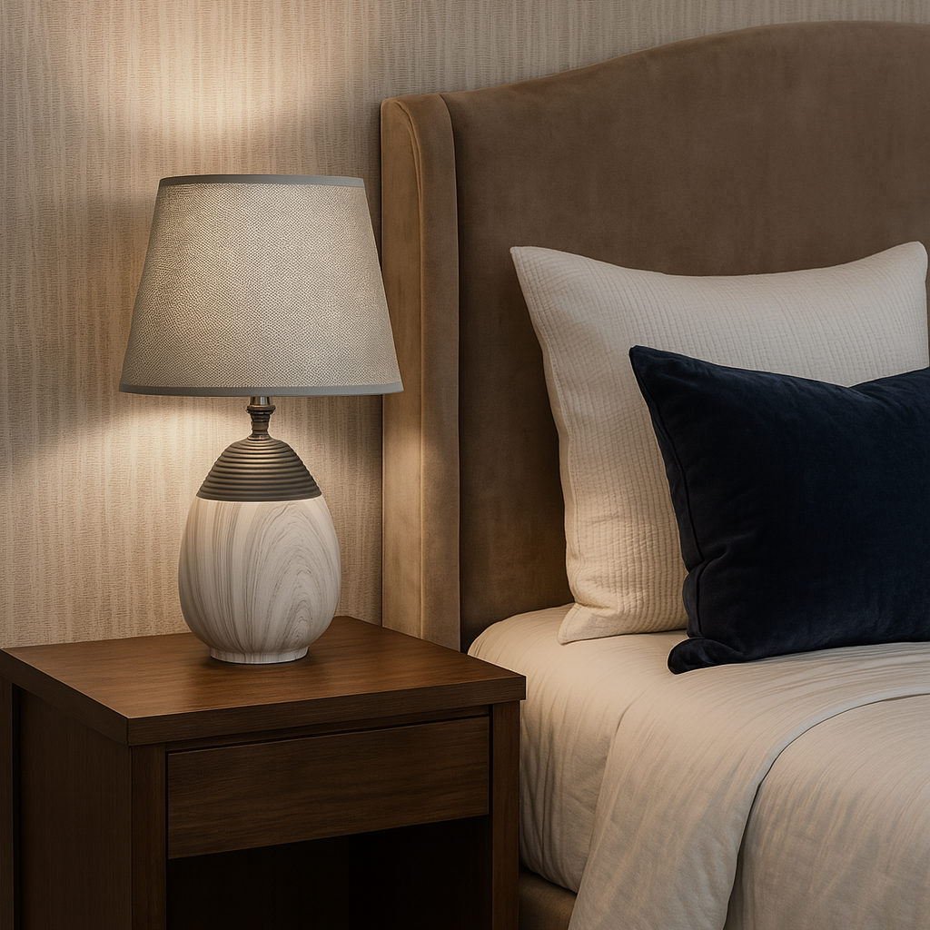 Lámpara Ovalada de Cerámica para Dormitorio
