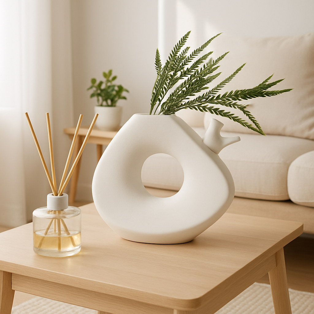 Florero de Cerámica Blanca — Diseño Minimalista y Elegancia Atemporal