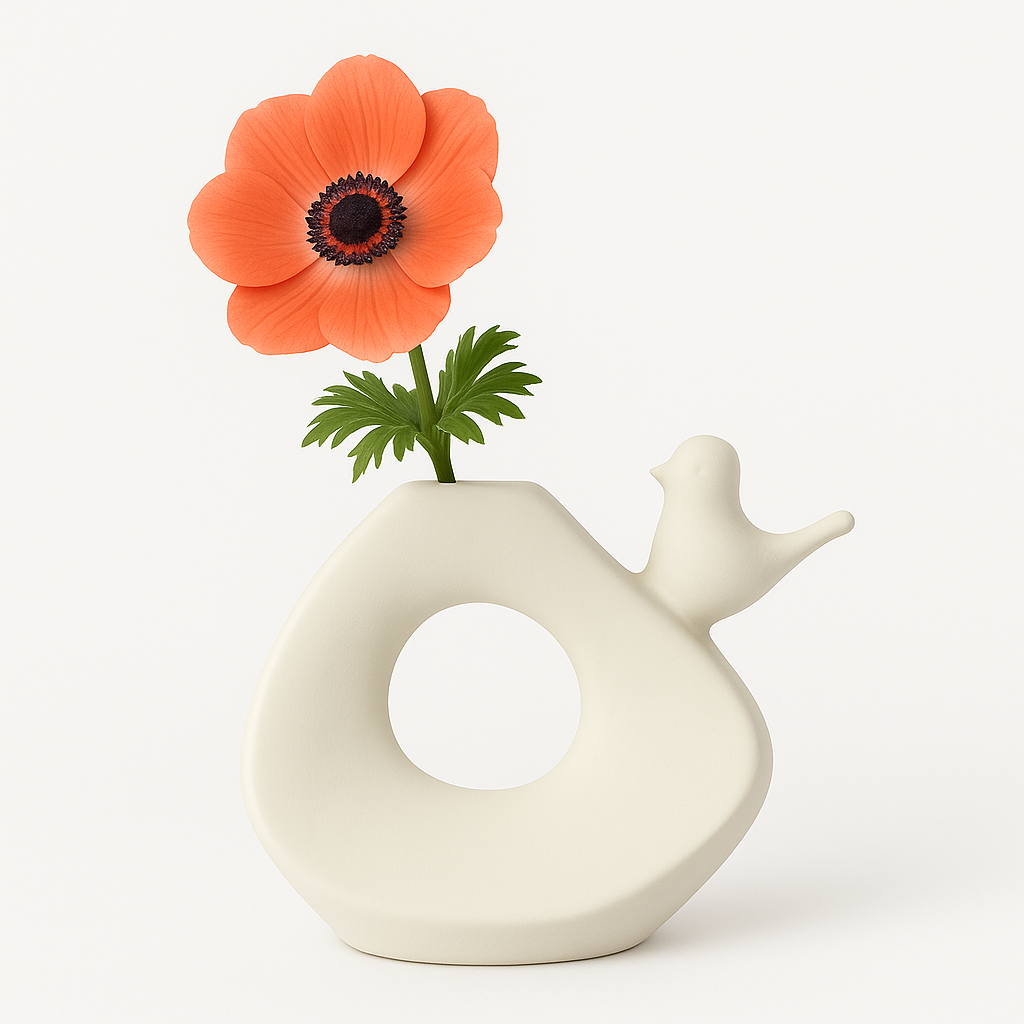 Florero de Cerámica Blanca — Diseño Minimalista y Elegancia Atemporal